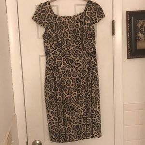 Leopard cap sleeve dress